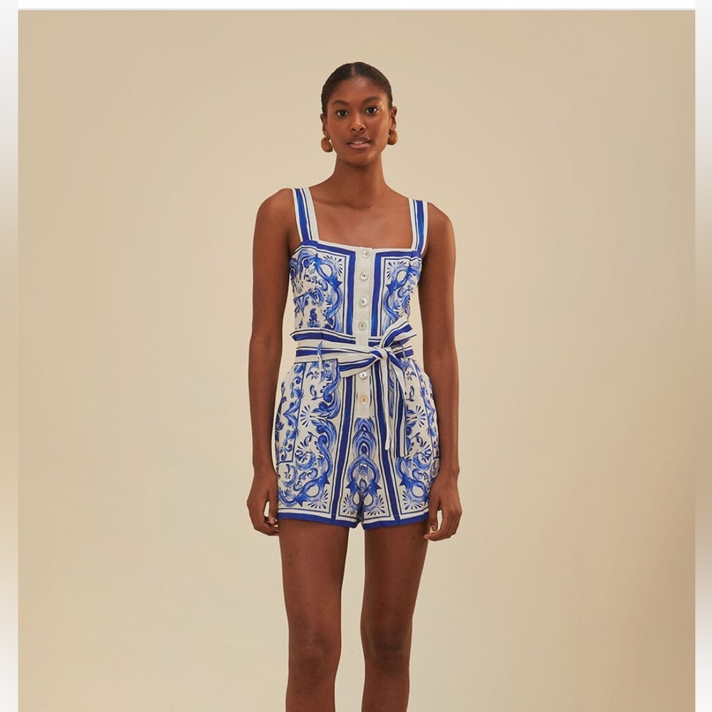 Garden Tiles Off White Romper